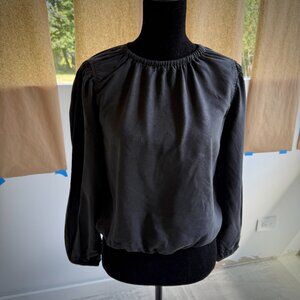 Cloth & Stone Elastic Shirred Long Sleeve Blouse Small